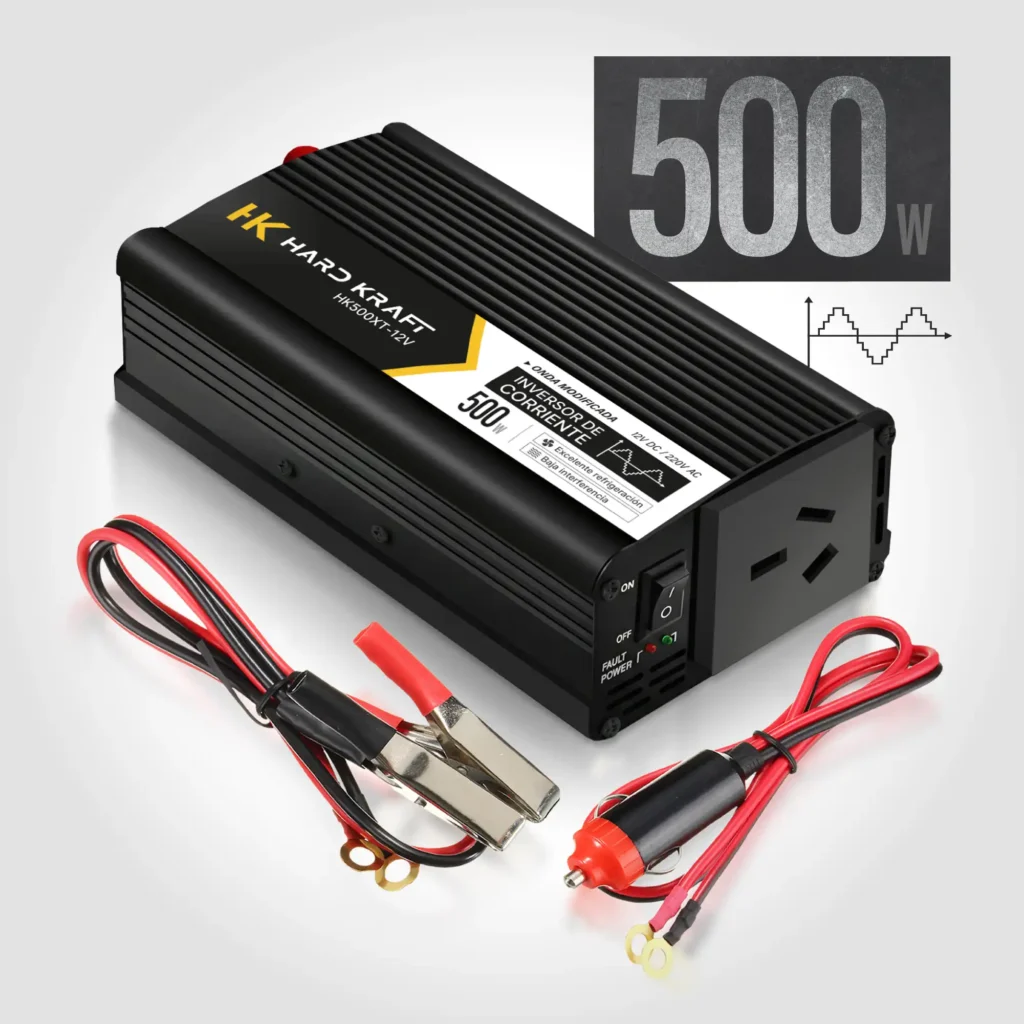Inversor de Corriente Hardkraft HK500XT-12V 500W 12V Onda Modificada