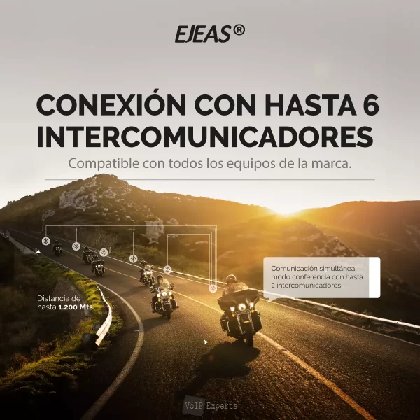 Intercomunicador Ejeas V6Pro+ 1000m - Imagen 4
