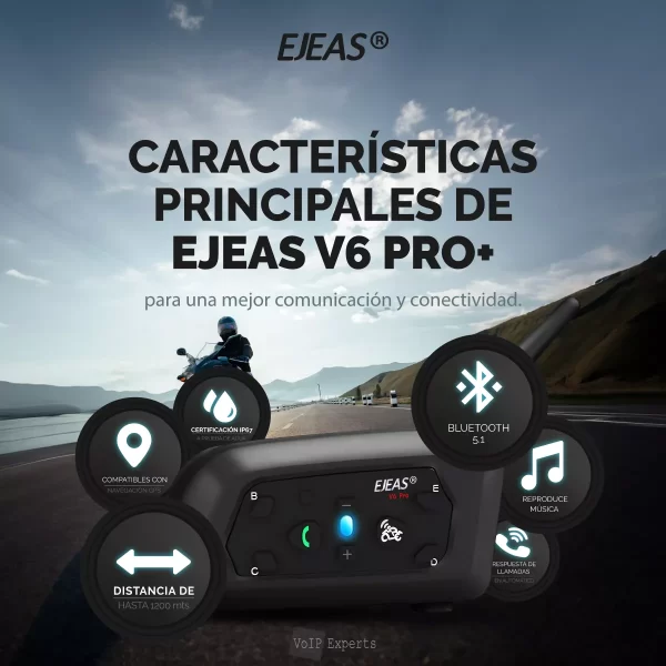 Intercomunicador Ejeas V6Pro+ 1000m - Imagen 2