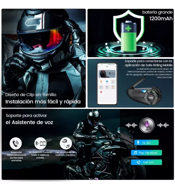 Intercomunicador Ejeas Q8 1000m - Imagen 4