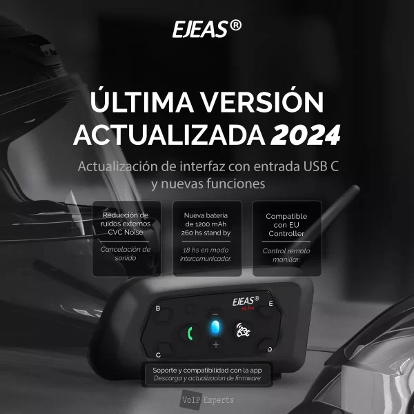 Intercomunicador Ejeas V6Pro+ 1000m - Imagen 3