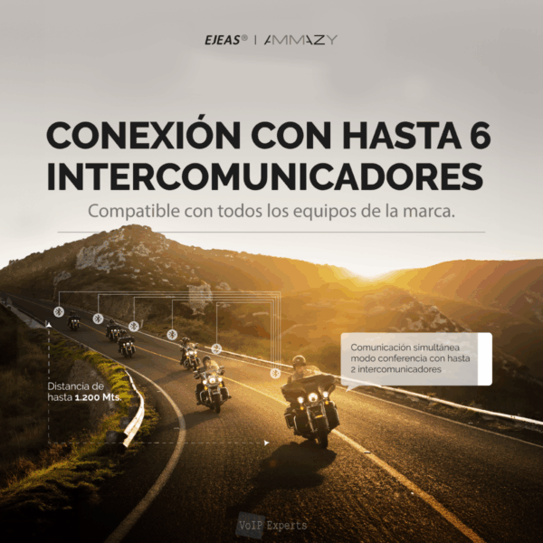 Combo 2 Intercomunicador V6pro Casco De Moto Bluetooth Ejeas - Imagen 5