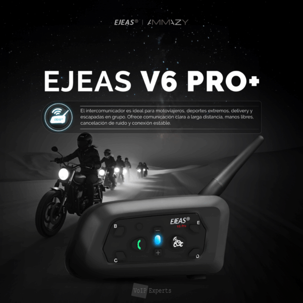 Combo 2 Intercomunicador V6pro Casco De Moto Bluetooth Ejeas - Imagen 7