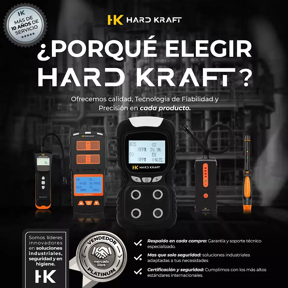 Detector Multigás Hardkraft GM246 4 en 1 CO H2S O2 EX