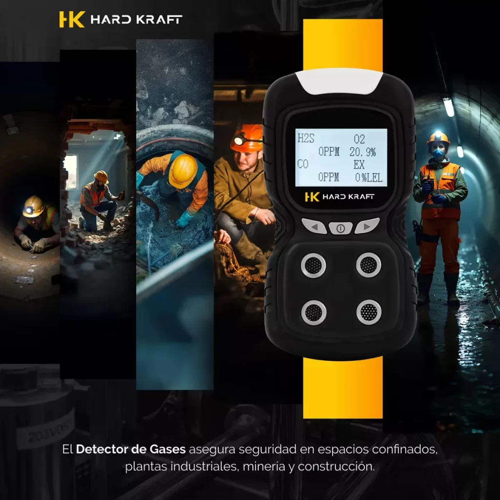 Detector Multigás Hardkraft GM246 4 en 1 CO H2S O2 EX