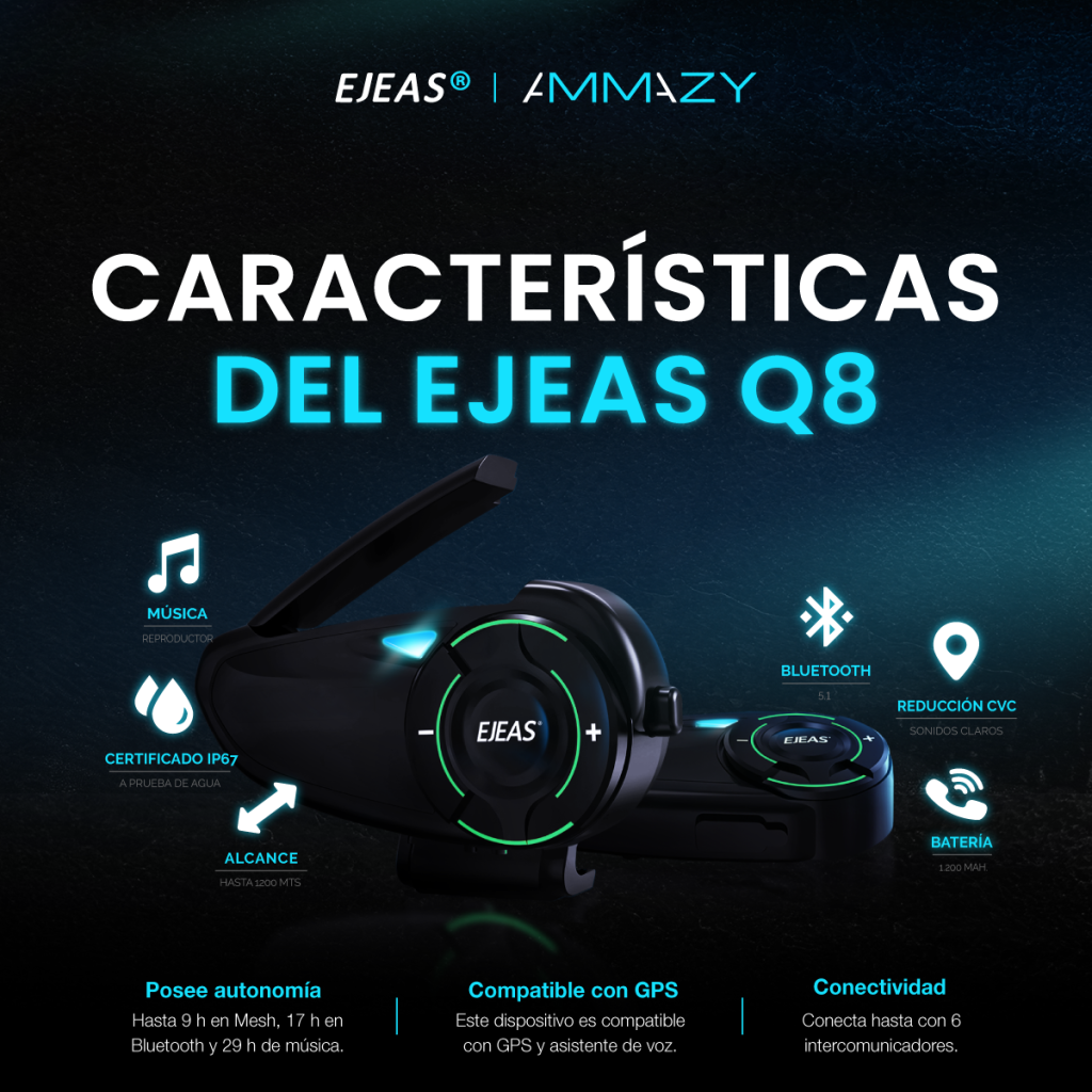 Combo Intercomunicador Ejeas Q8 y Control