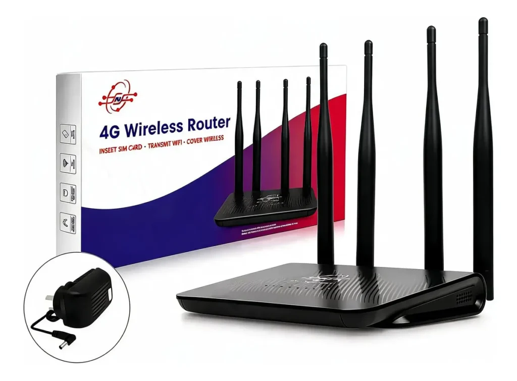 Módem Router Wi-Fi 4G AltaNet ETH31 3Lan + 1Wan Negro
