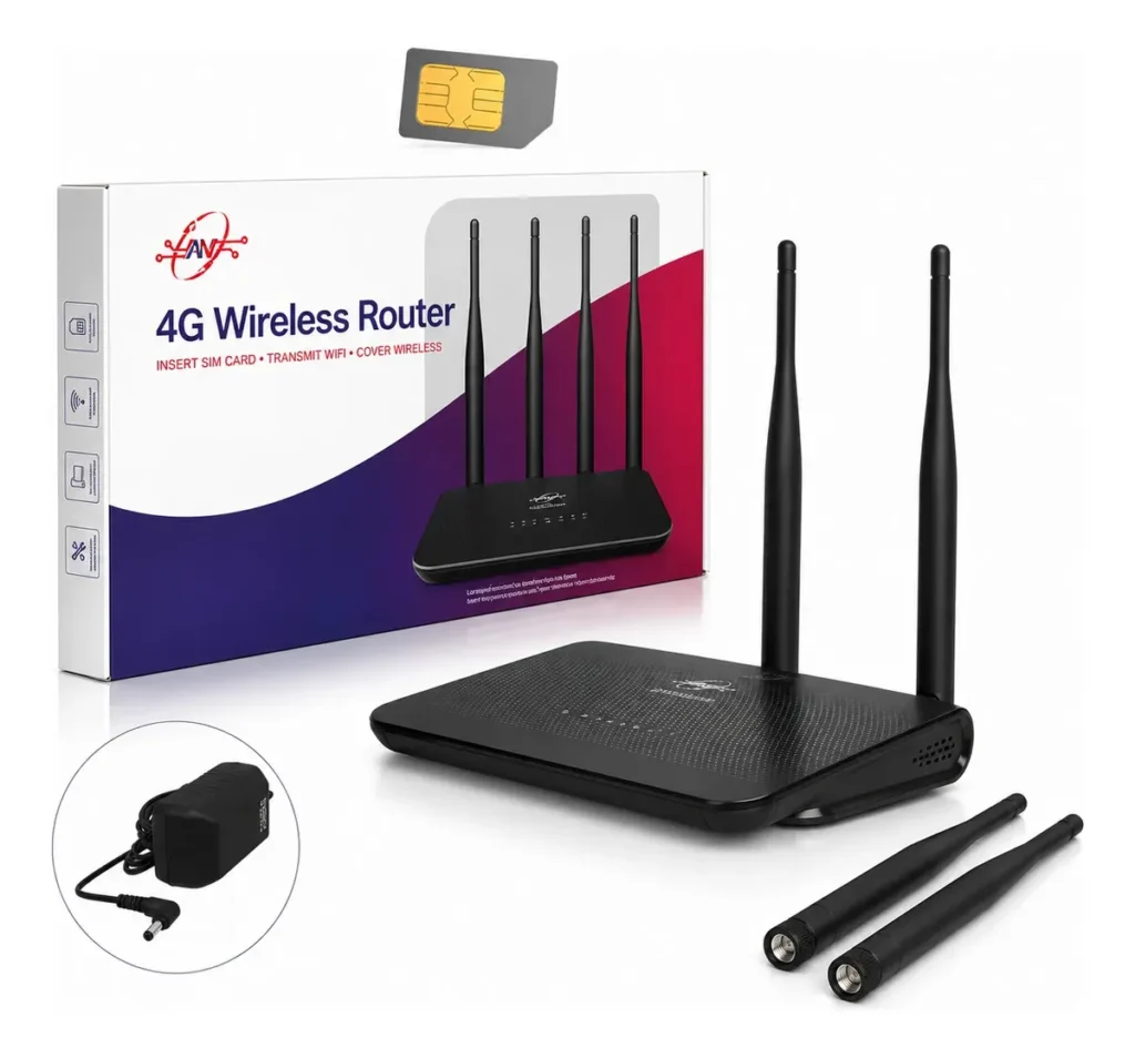 Módem Router Wi-Fi 4G AltaNet SMA ETH31 3Lan + 1Wan Negro