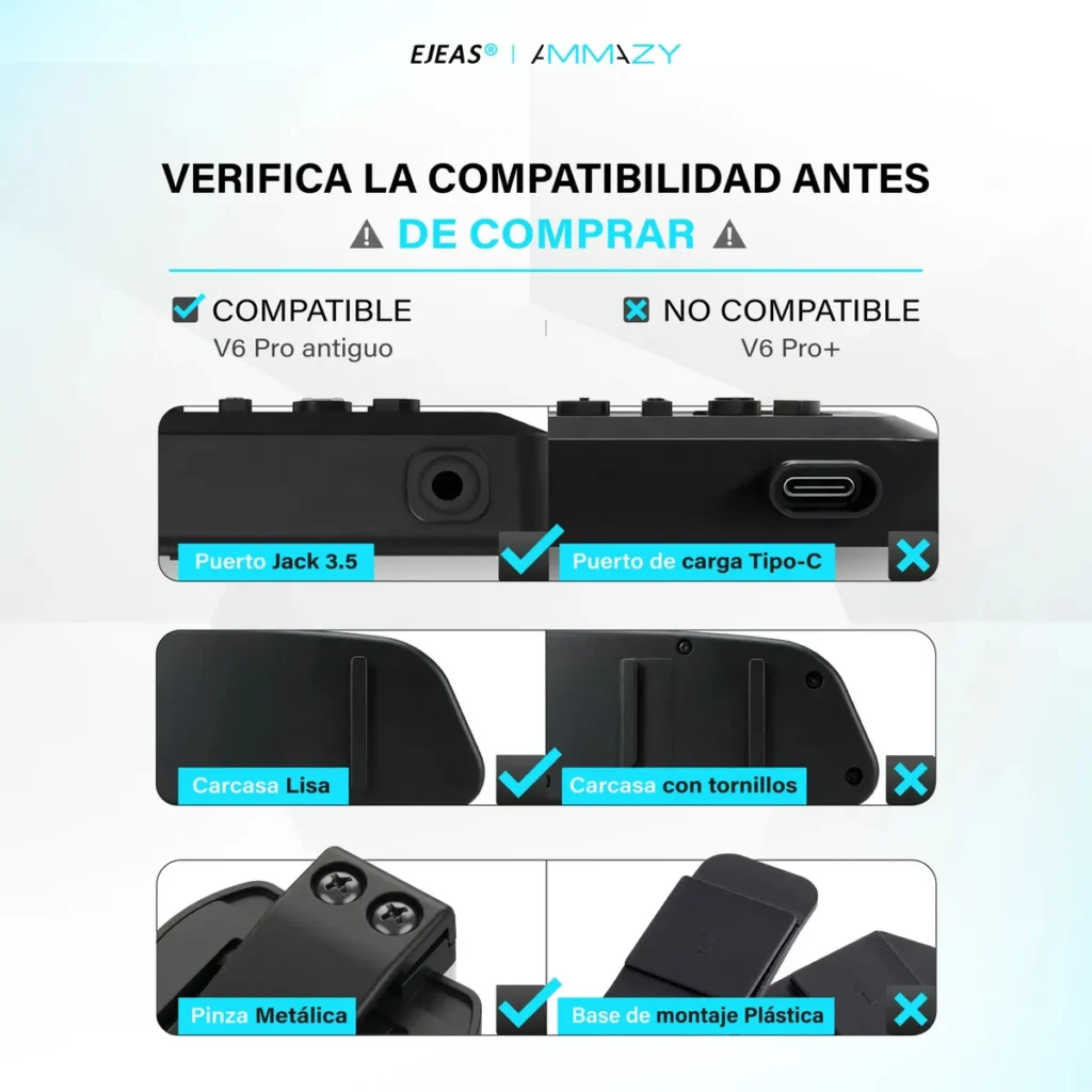 Clip de Sujeción para Intercomunicador Ejeas V4 y V6