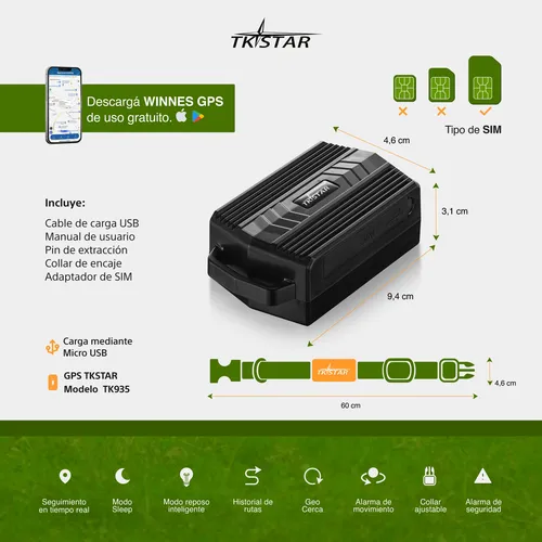 GPS Tracker Localizador TK935 para Ganadería