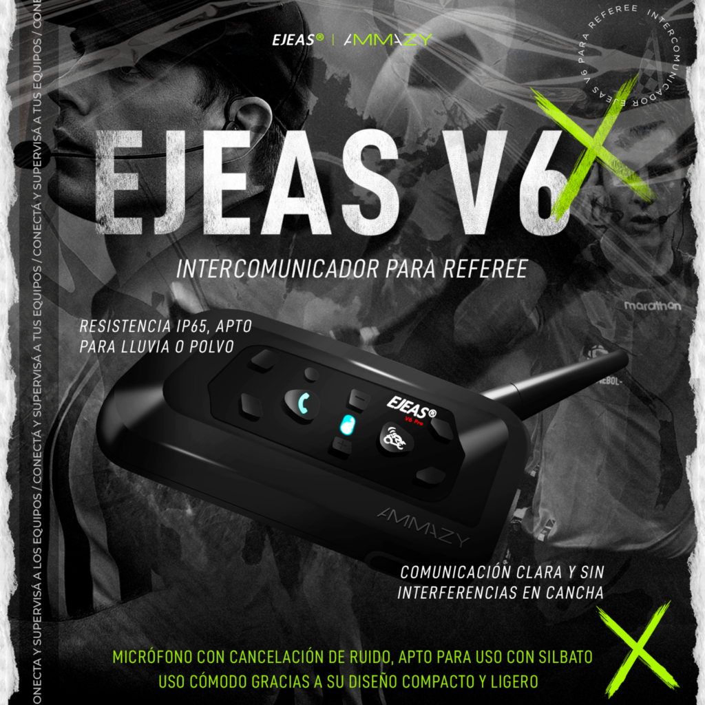 Intercomunicador Arbitros EJEAS V6C Bluetooth In Ear