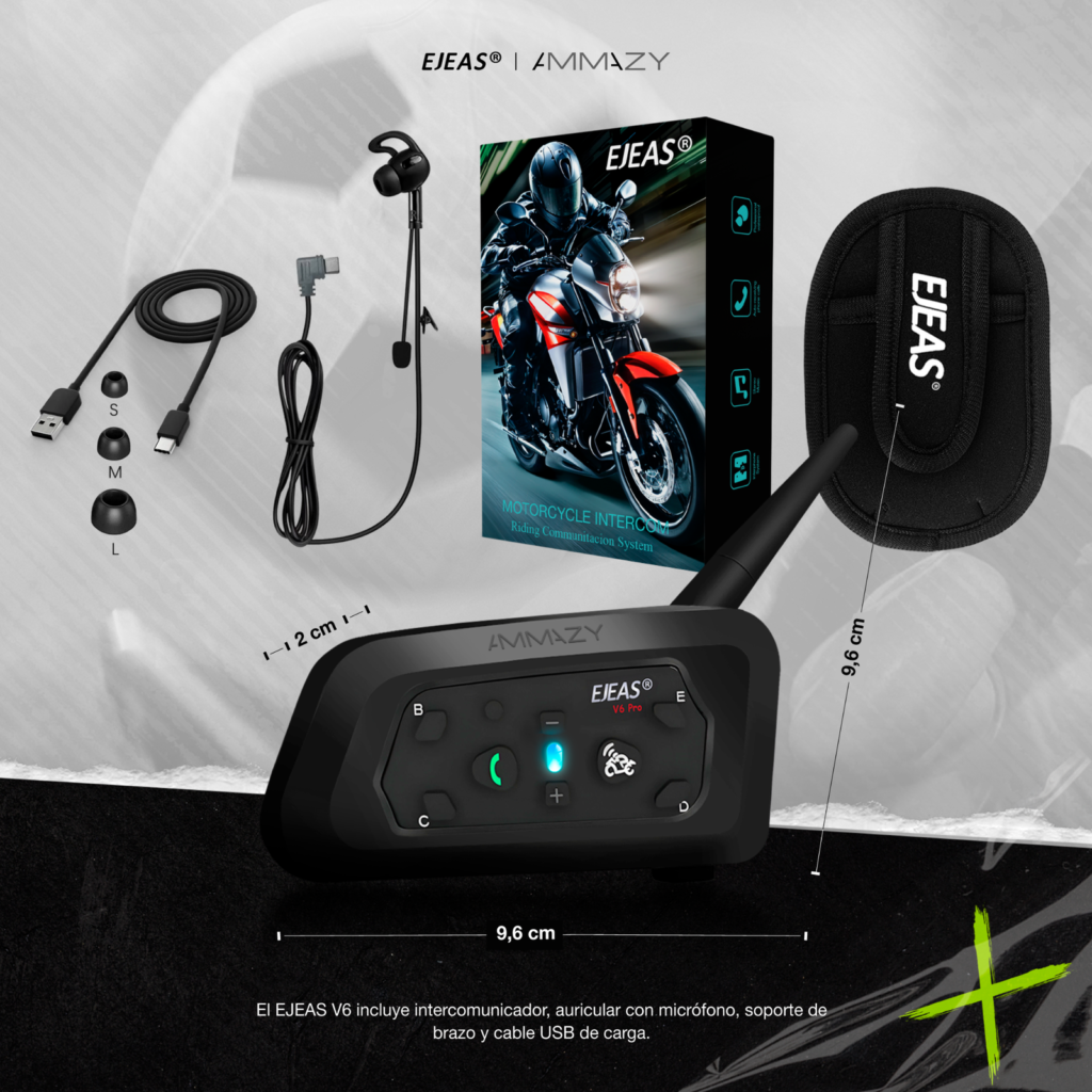 Intercomunicador Arbitros EJEAS V6C Bluetooth In Ear