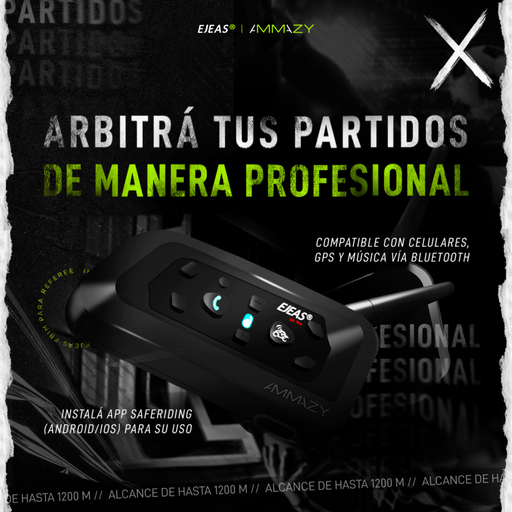 Intercomunicador Arbitros EJEAS V6C Bluetooth In Ear