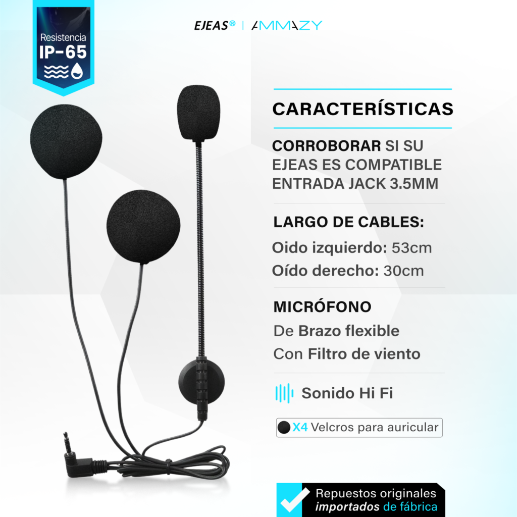Kit auriculares con micrófono para Ejeas V4 y Ejeas V6