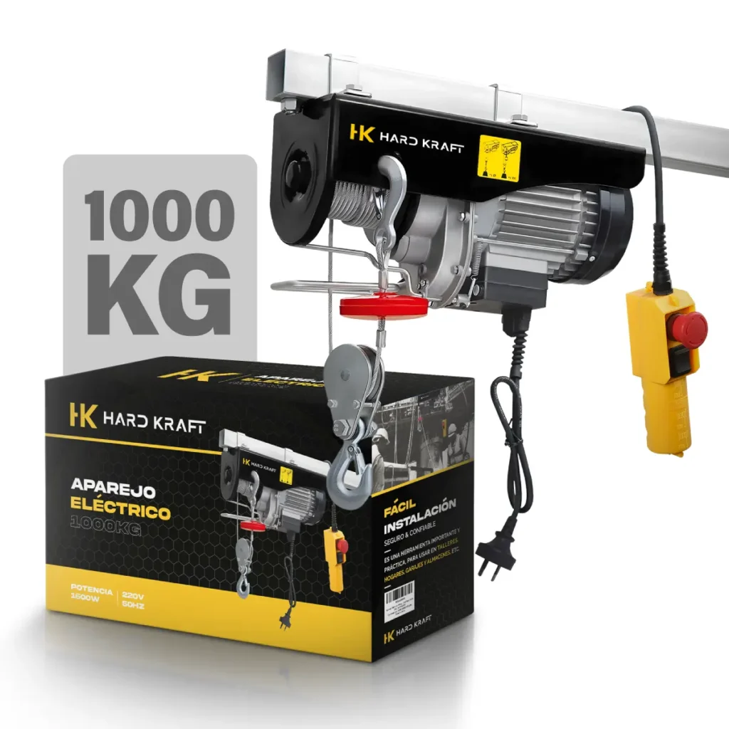 Aparejo Eléctrico Hardkraft HK-PA1000D 1000 kg 12 m