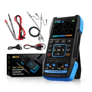 osciloscopio portátil FNIRSI 2C23T con multímetro True RMS y generador DDS