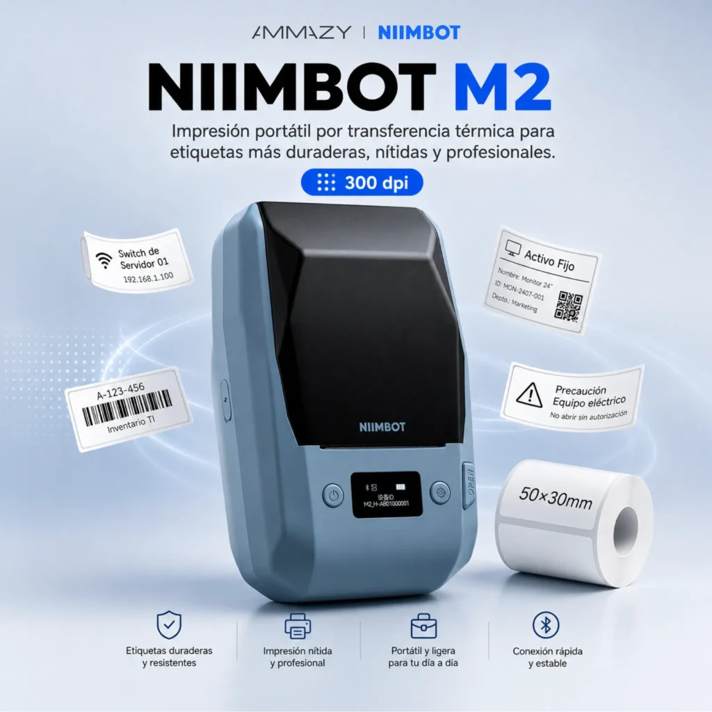 NIIMBOT M2_H – Impresora Térmica Transfer 300 dpi