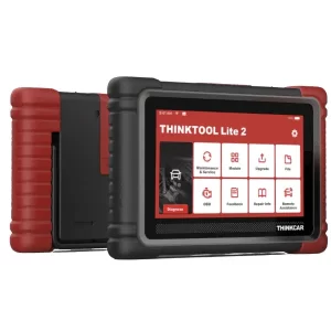 Escáner automotriz Thinkcar THINKTOOL T77 vista frontal con pantalla de 7 pulgadas