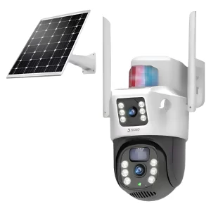 Cámara Solar WiFi Doble Lente HD con App V380 Pro