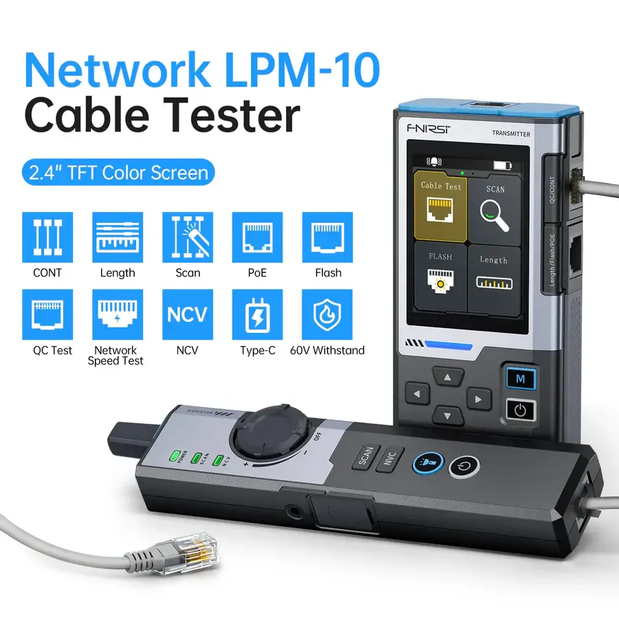 TDR Rastreador de cable de red multifunción FNIRSI LPM-10A