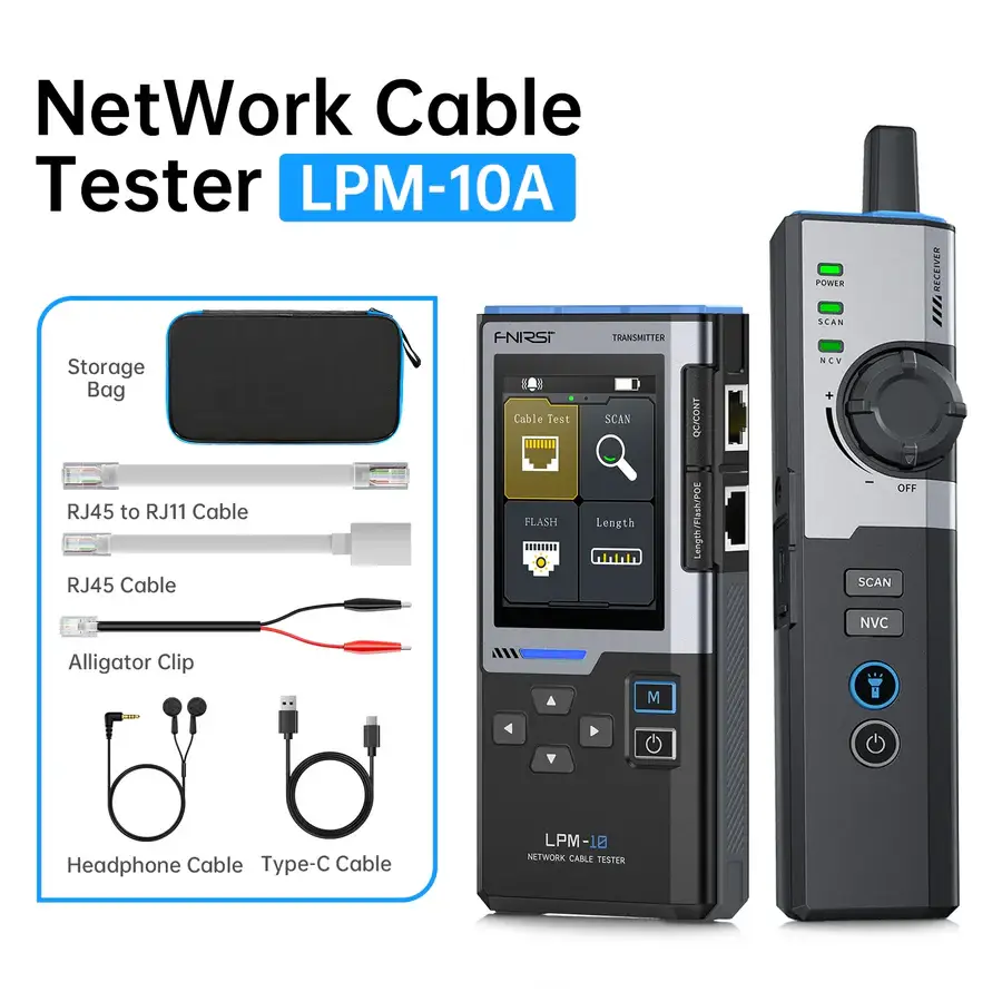 TDR Rastreador de cable de red multifunción FNIRSI LPM-10A