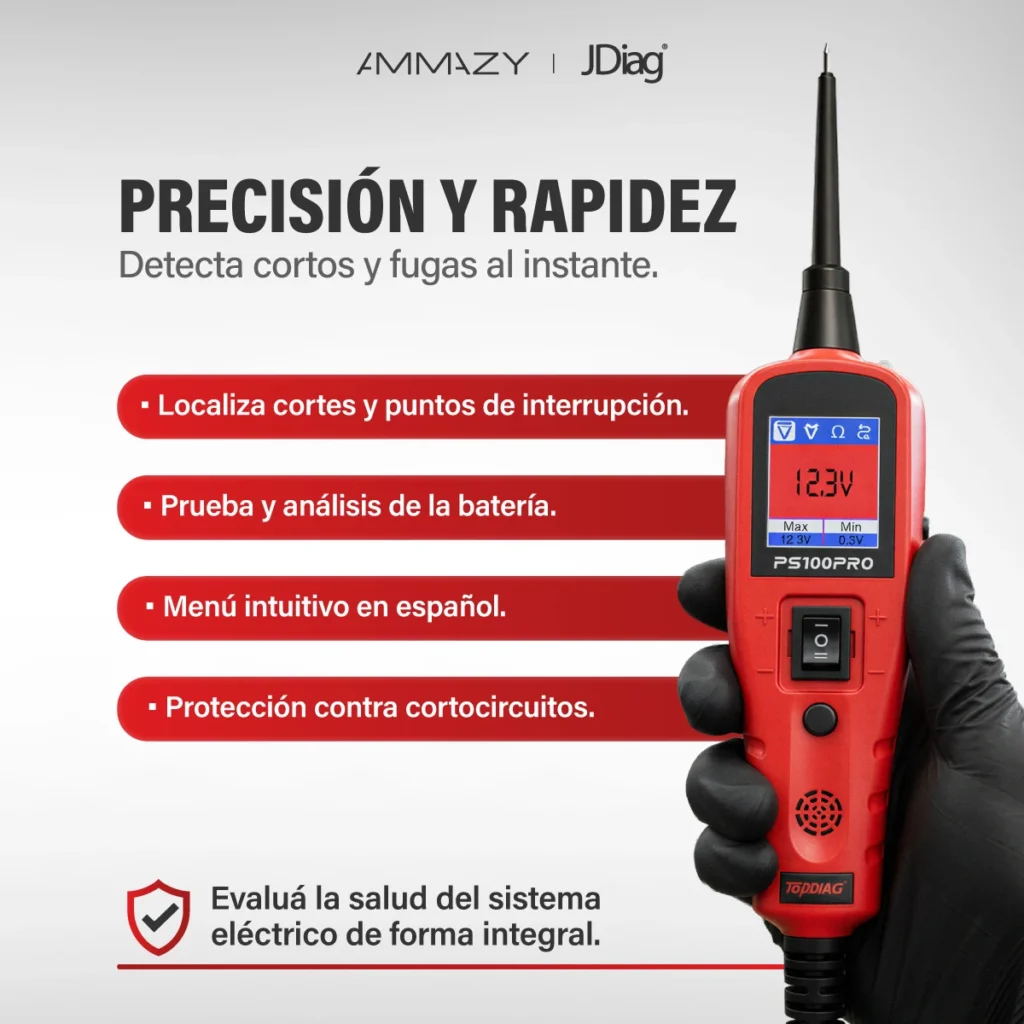 Probador de Circuitos JDiag PowerScan PS100 Pro
