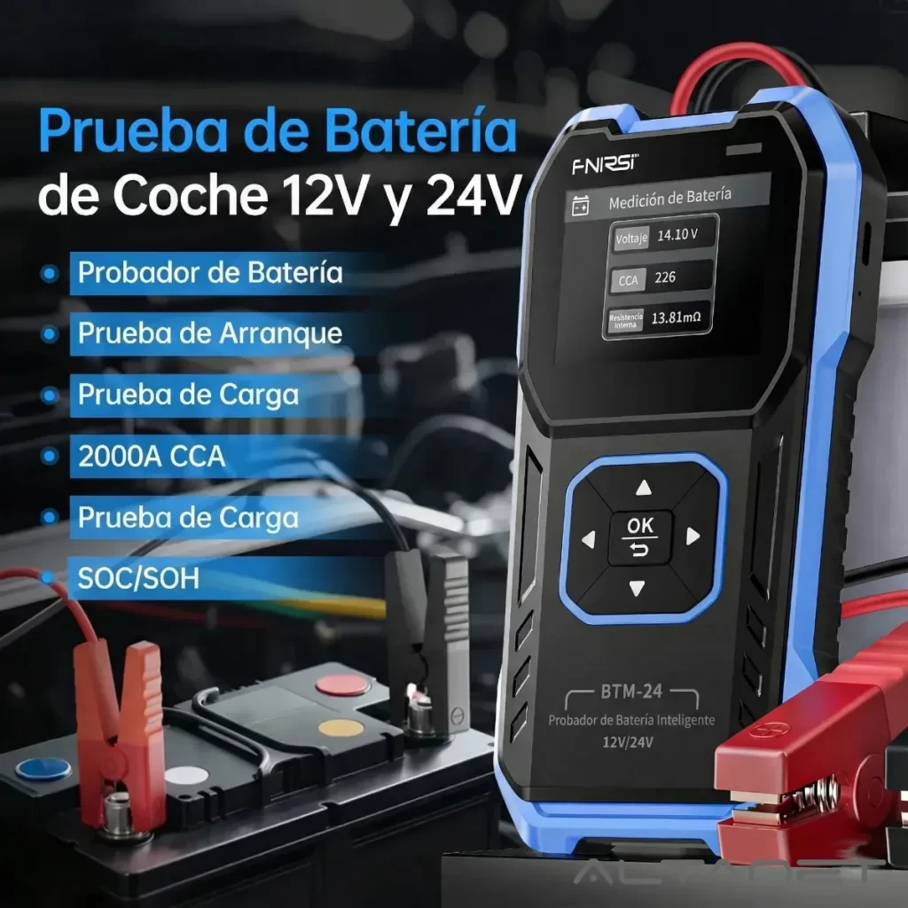 Probador de Batería 12V/24V 2000A FNIRSI BTM-24