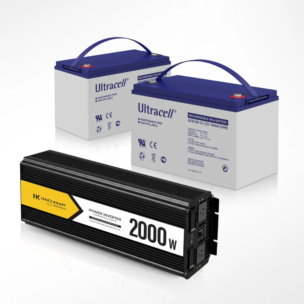 Kit Solar Inversor 2000W Onda Pura + 2 Baterías Gel 100Ah