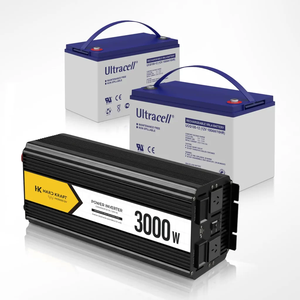 Kit Solar Inversor 3000W Onda Pura + 2 Baterías Gel 100Ah
