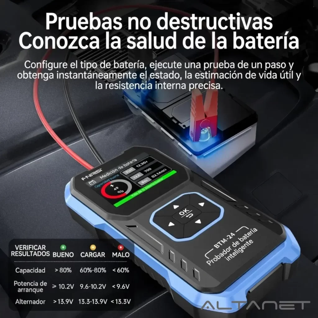 Probador de Batería 12V/24V 2000A FNIRSI BTM-24