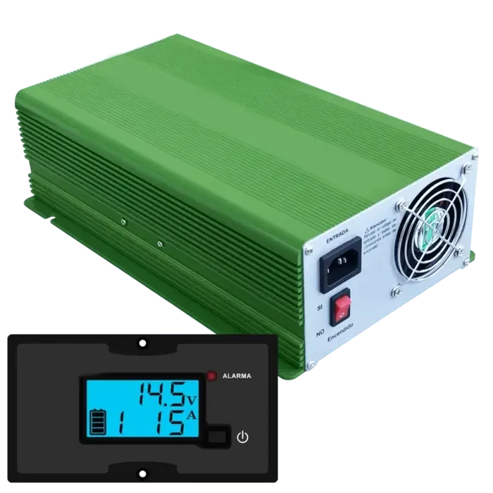Cargador Automático 24V 15A 3 Etapas con Panel Remoto