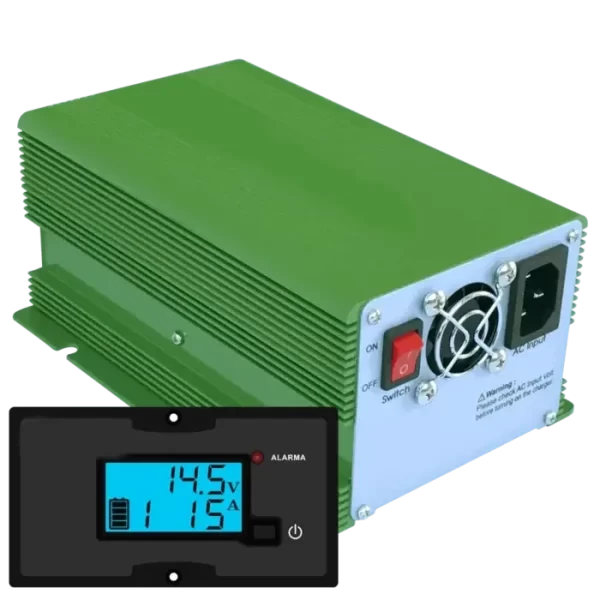 cargador automático 24V 7A con panel remoto