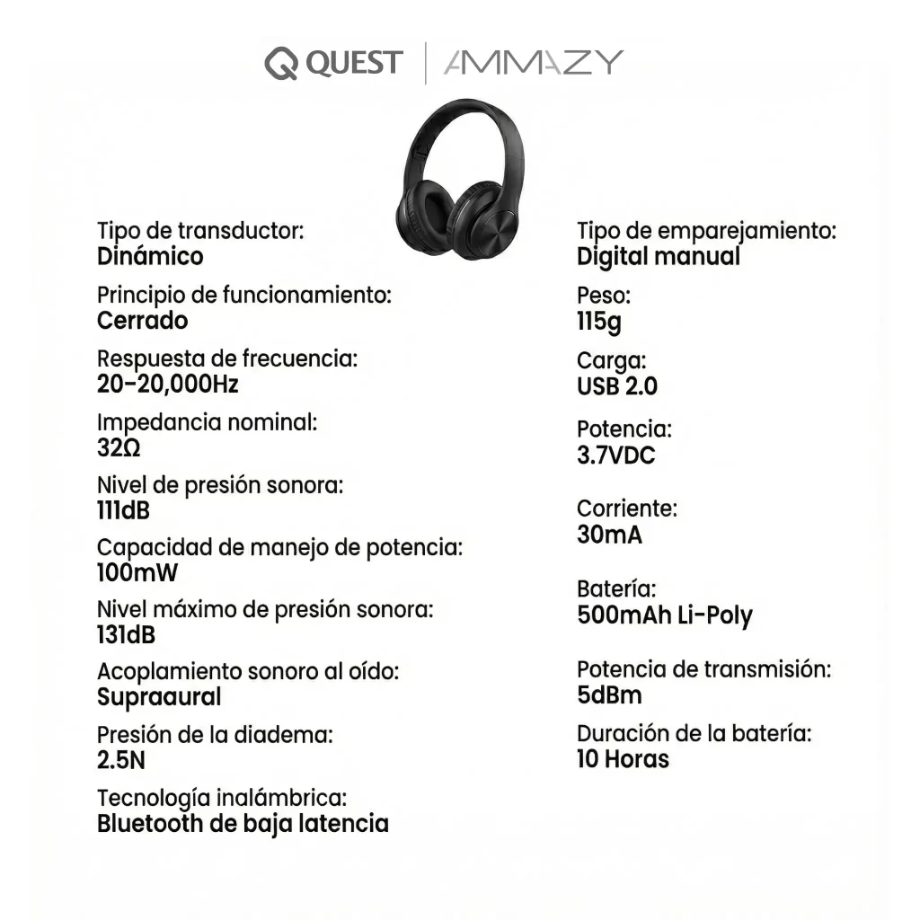 Auriculares Inalámbricos Quest WireFree Vibe para Detector de Metal