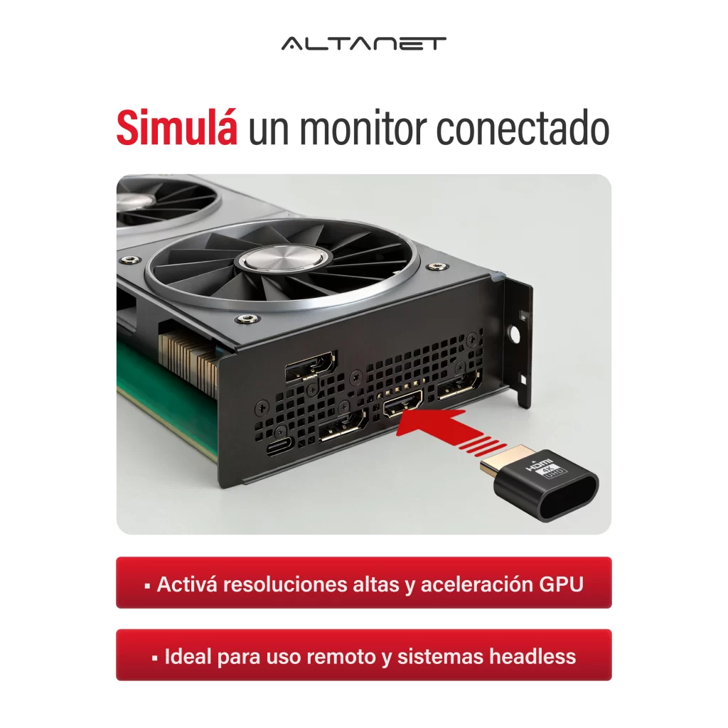 HDMI Dummy Plug 4K EDID Emulador Display ALTANET