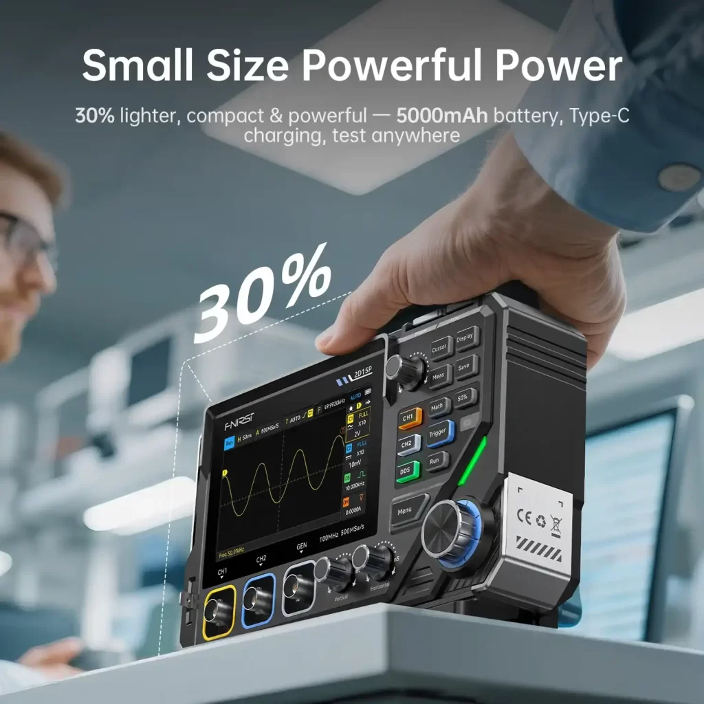 FNIRSI-2D15P Osciloscopio Digital 150MHz 2 Canales + Generador