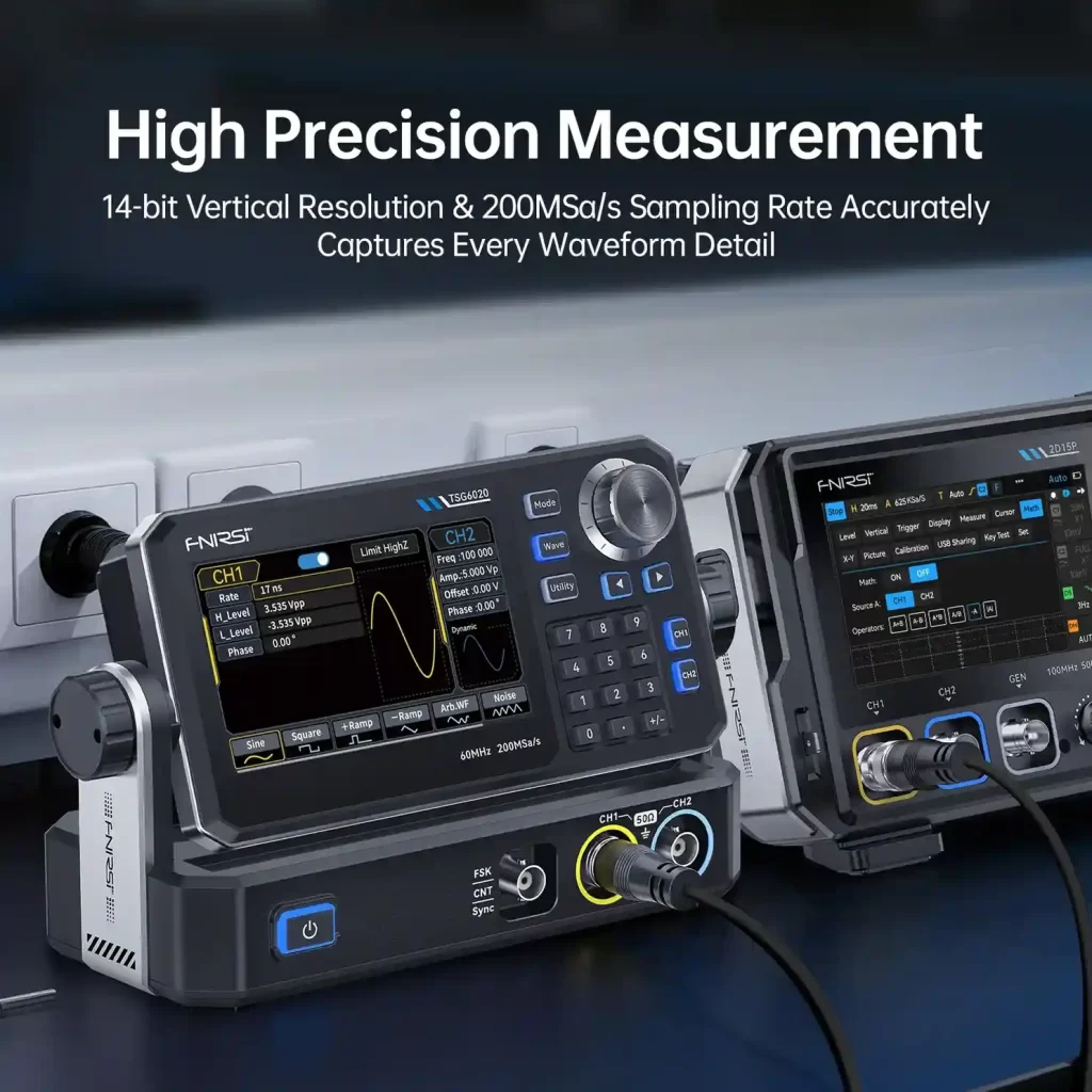 FNIRSI TSG6020 Generador de Señales DDS 20MHz Doble Canal