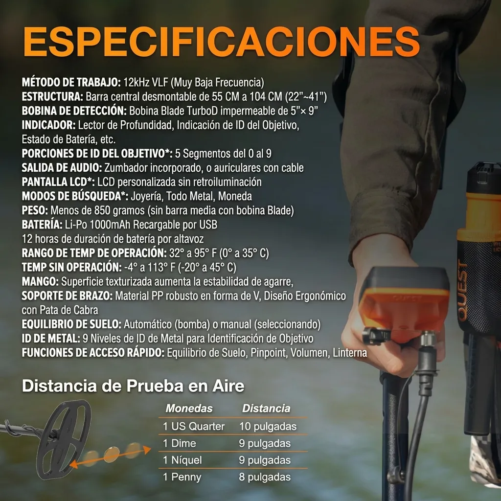 Detector de Metales Quest X1 IDmaxX