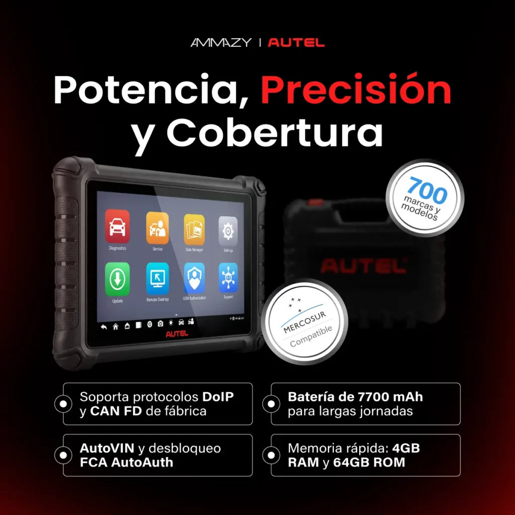 Scanner Automotriz Autel MaxiDAS DS900 CAN FD y DoIP