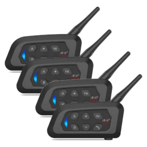 Combo 4 Intercomunicadores EJEAS V4 Plus para Casco de Moto