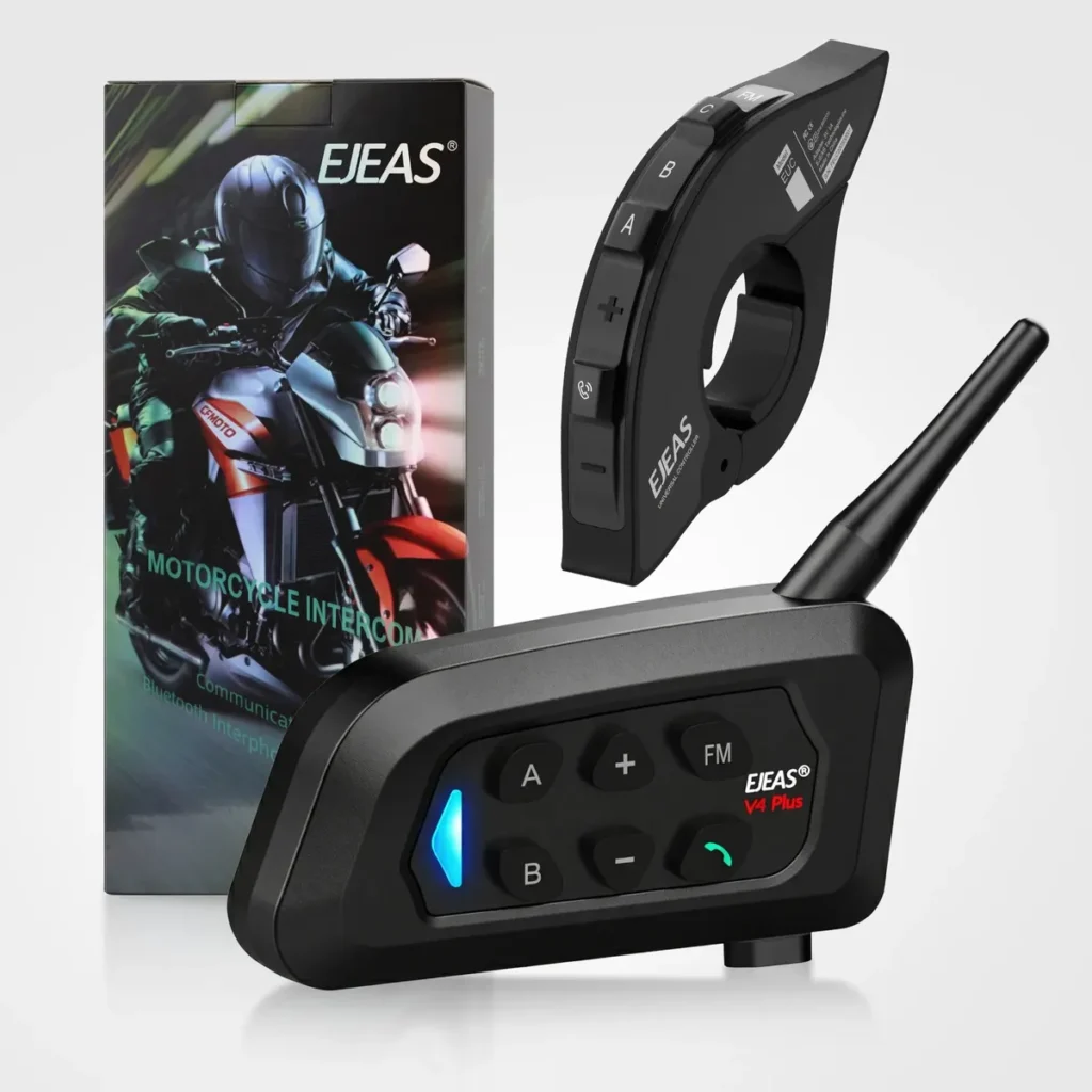 Combo EJEAS V4 Plus Intercomunicador Moto Control + Remoto EUC