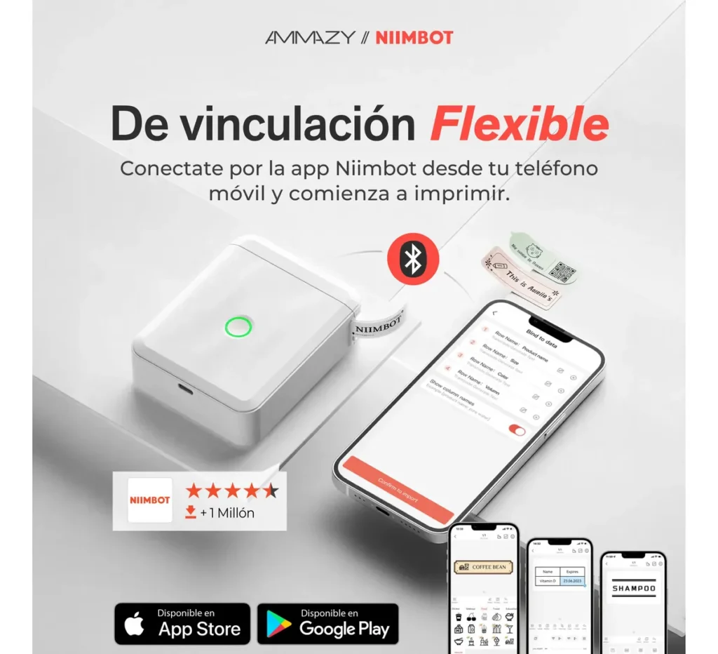 Rotuladora Portátil Niimbot D110M Etiquetadora Manual Impresora Celeste