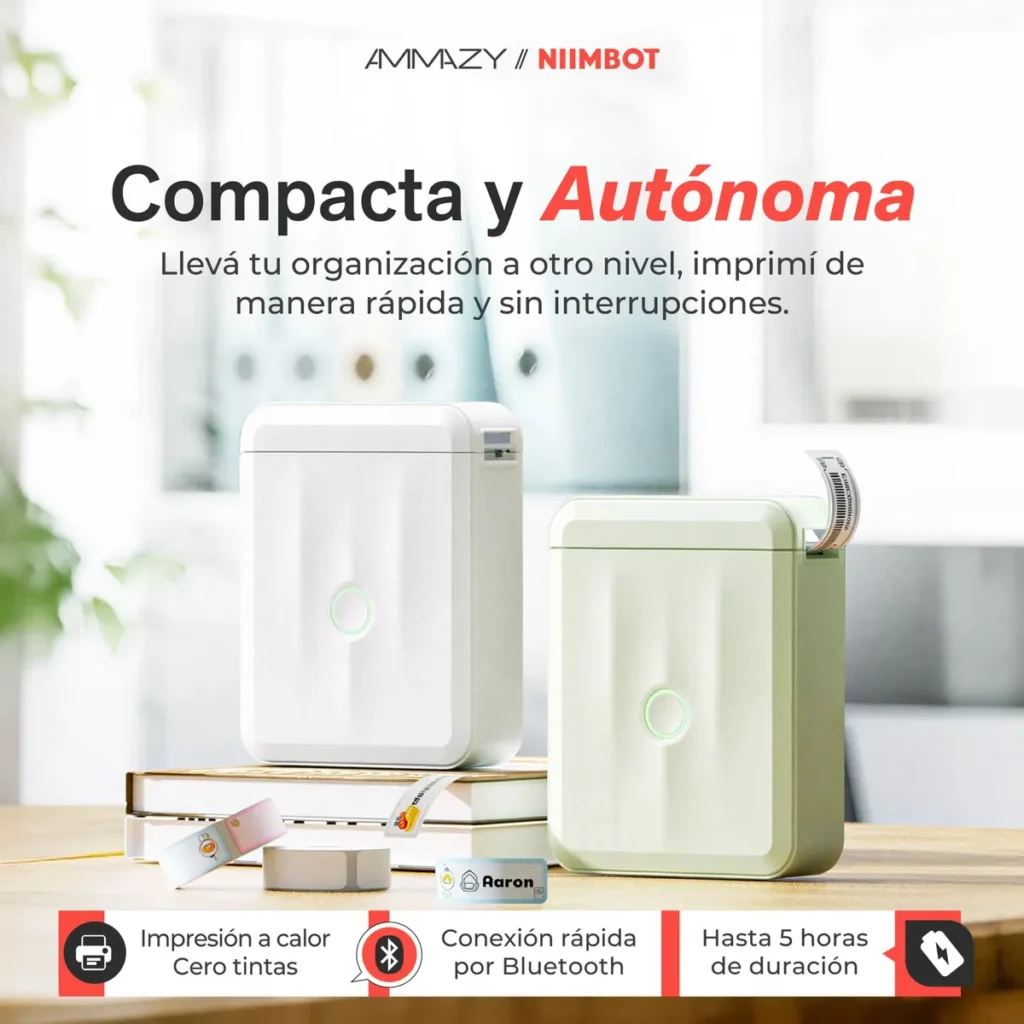 Rotuladora Portátil Niimbot D110M Etiquetadora Manual Impresora Celeste
