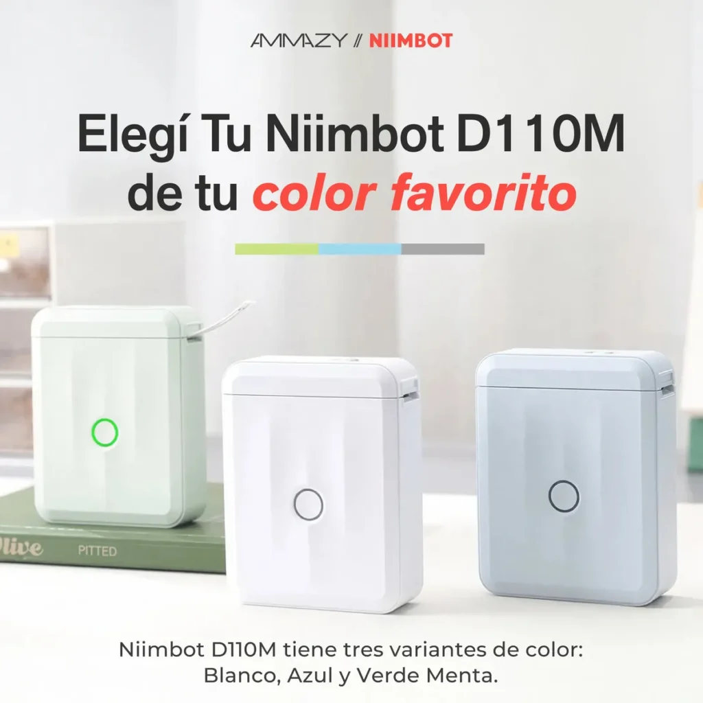 Rotuladora Portátil Niimbot D110M Etiquetadora Manual Impresora Celeste