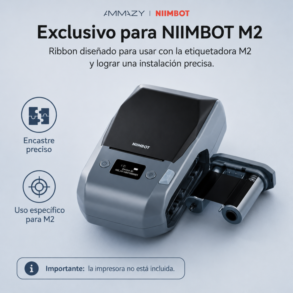 Cartucho Ribbon NIIMBOT Térmica para M2 50 mm Negro Negro