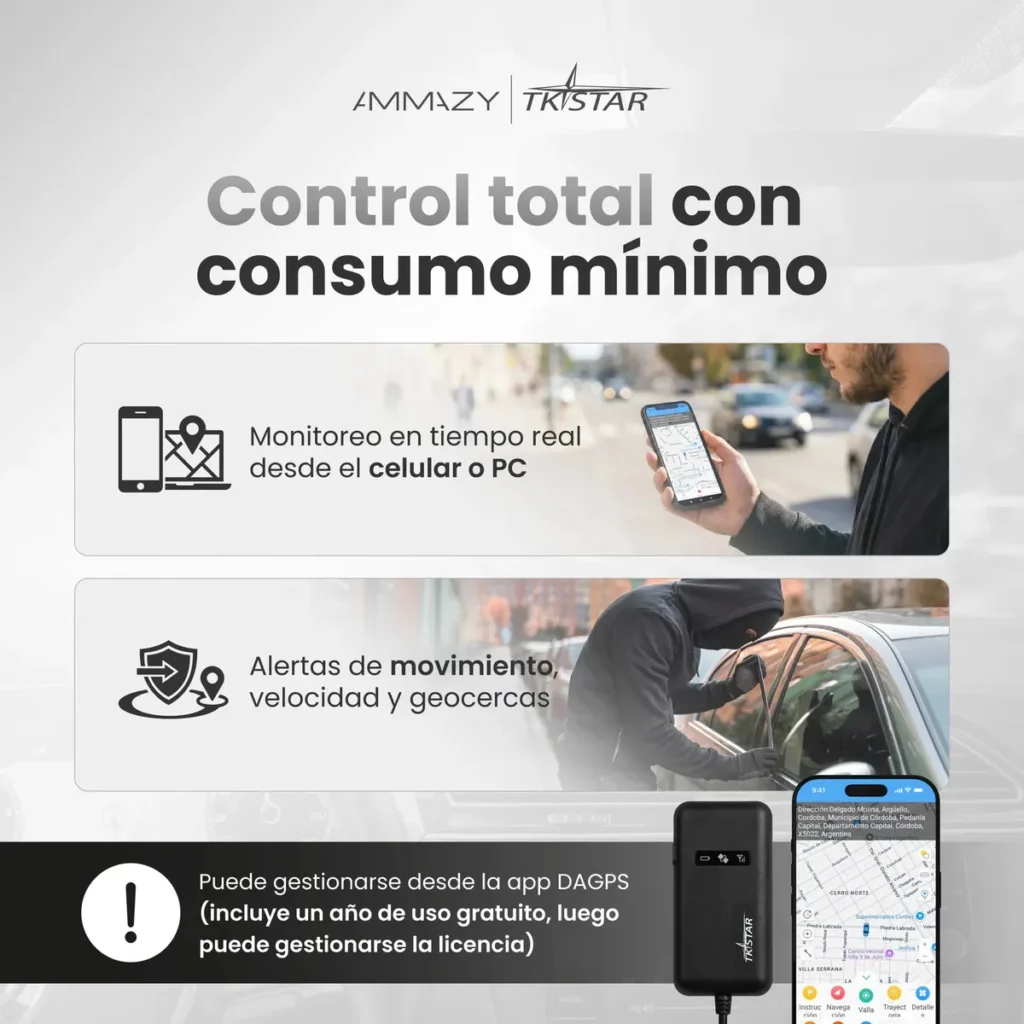 GPS Tracker AltaNet + Licencia App de por Vida Auto Moto