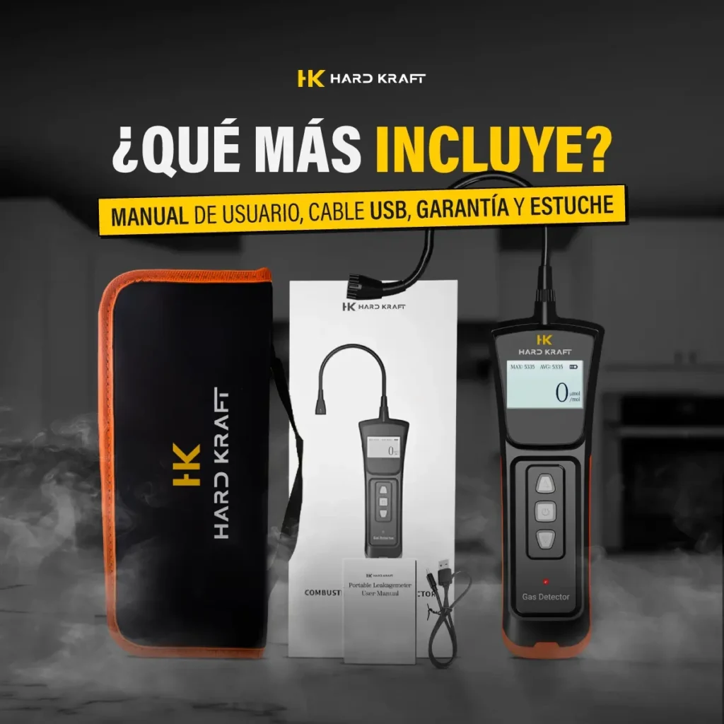 Detector de Fugas de Gas Hardkraft GM254 Certificado