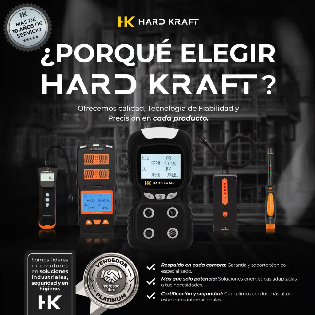 Detector Multigás Hardkraft GM246 4 en 1 CO H2S O2 EX Certificado
