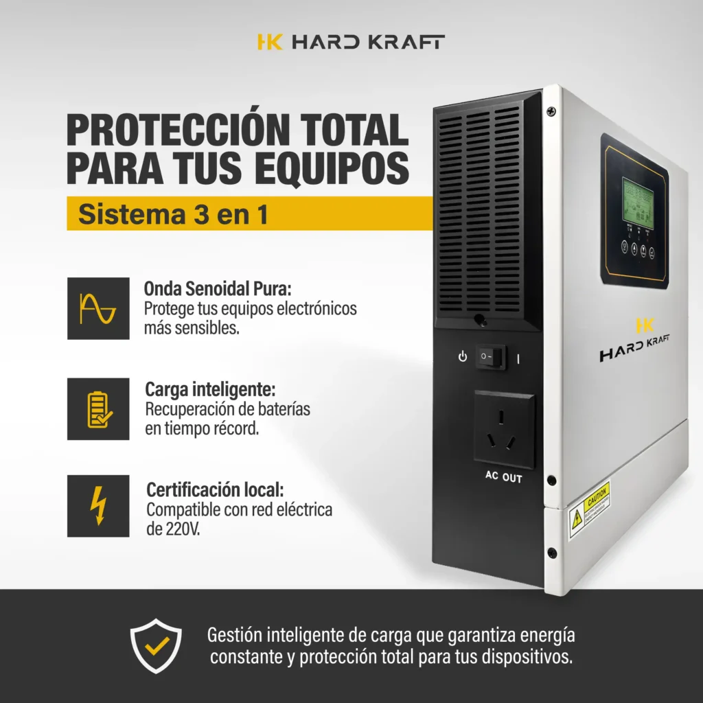 Inversor Híbrido Hardkraft 1500W 24V MPPT