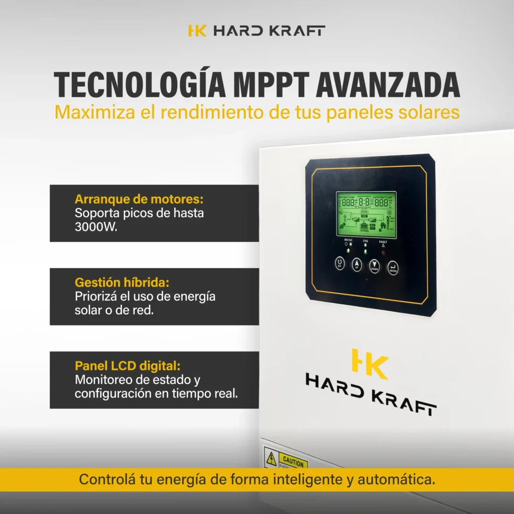 Inversor Híbrido Hardkraft 1500W 24V MPPT
