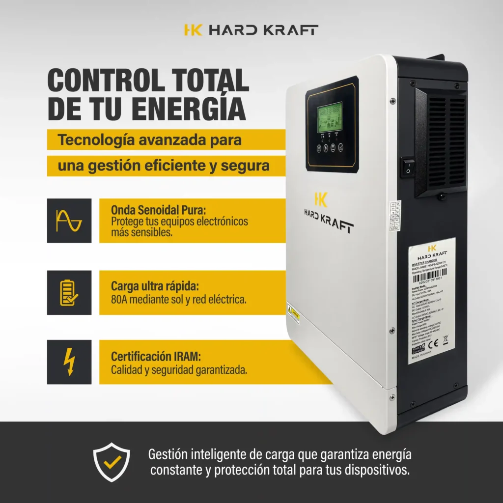 Inversor Híbrido Hardkraft 2200W 12V MPPT